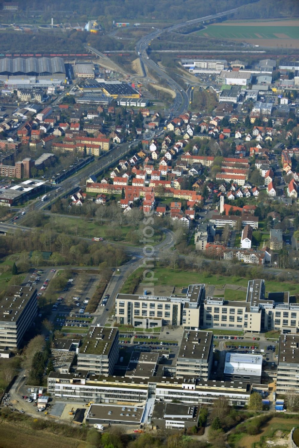 Göttingen from the bird's eye view: Campus of the University of Goettingen in Lower Saxony