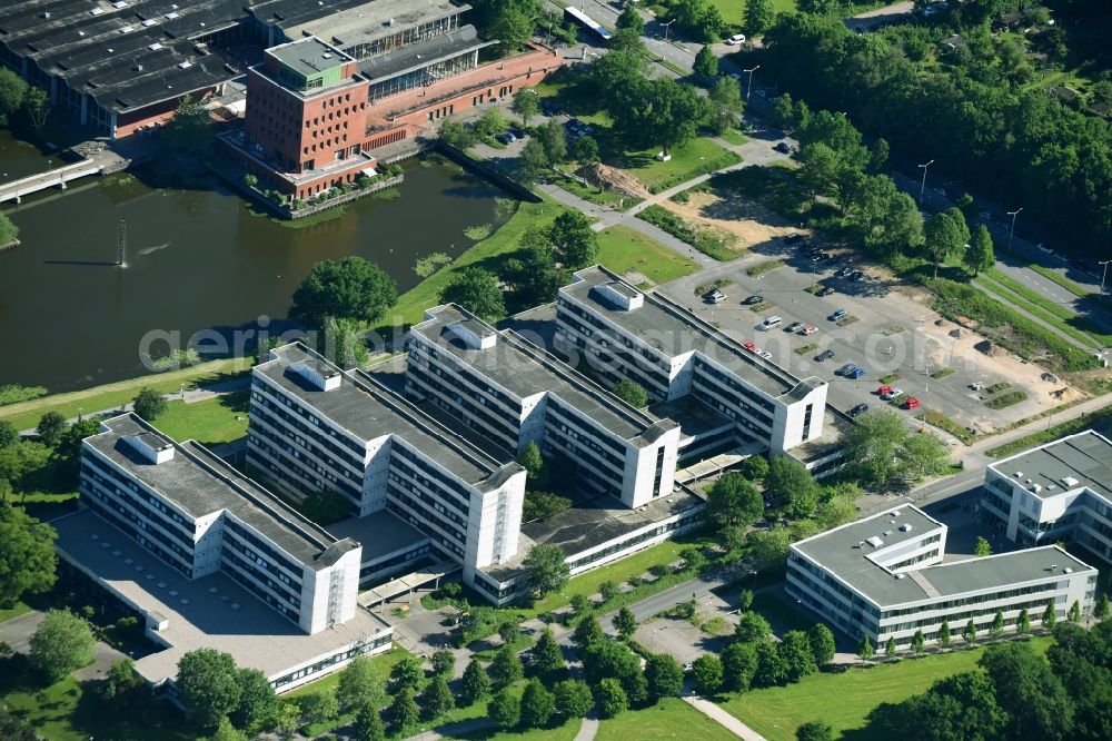 Kiel from above - Campus university area of the Christian's Albrecht university to Kiel, Students law in Kiel in the federal state Schleswig - Holstein, Germany