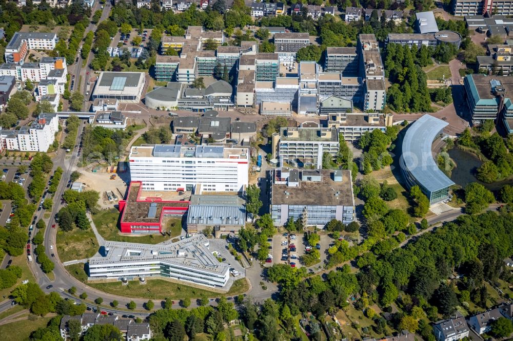 Düsseldorf from the bird's eye view: Campus University- area Exzellenzcluster CEPLAS on Universitaetsstrasse in the district Bilk in Duesseldorf in the state North Rhine-Westphalia, Germany