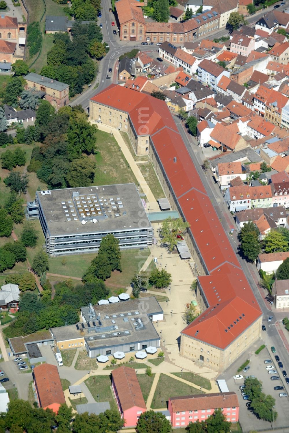 Aerial image Germersheim - Campus University- area Johannes Gutenberg in Germersheim in the state Rhineland-Palatinate