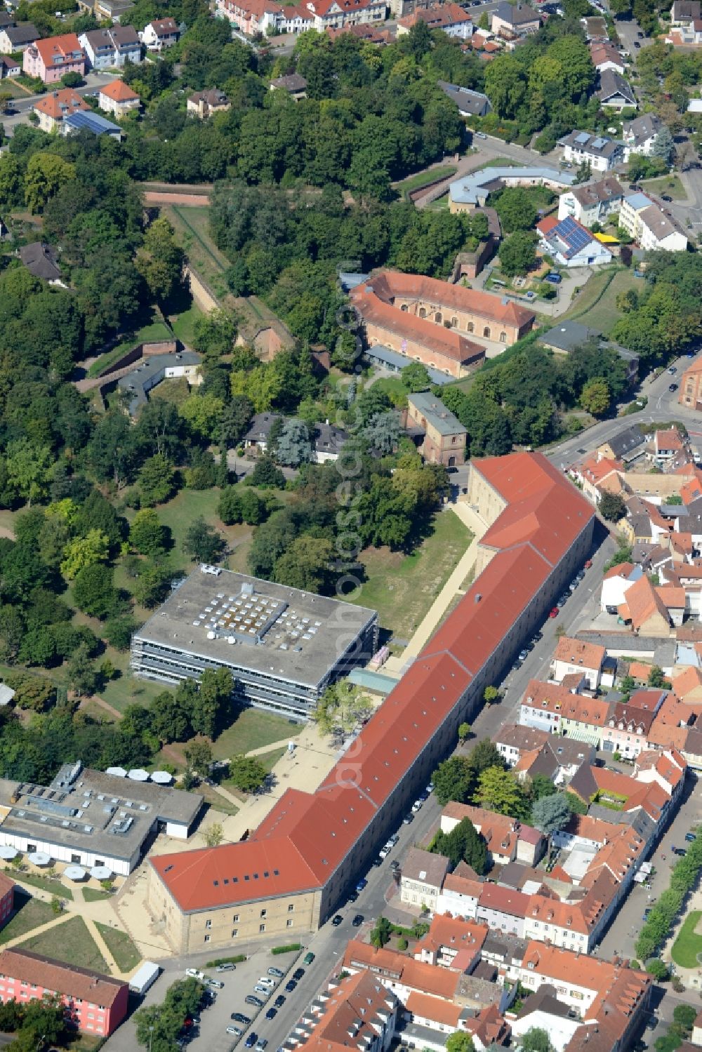 Germersheim from above - Campus University- area Johannes Gutenberg in Germersheim in the state Rhineland-Palatinate