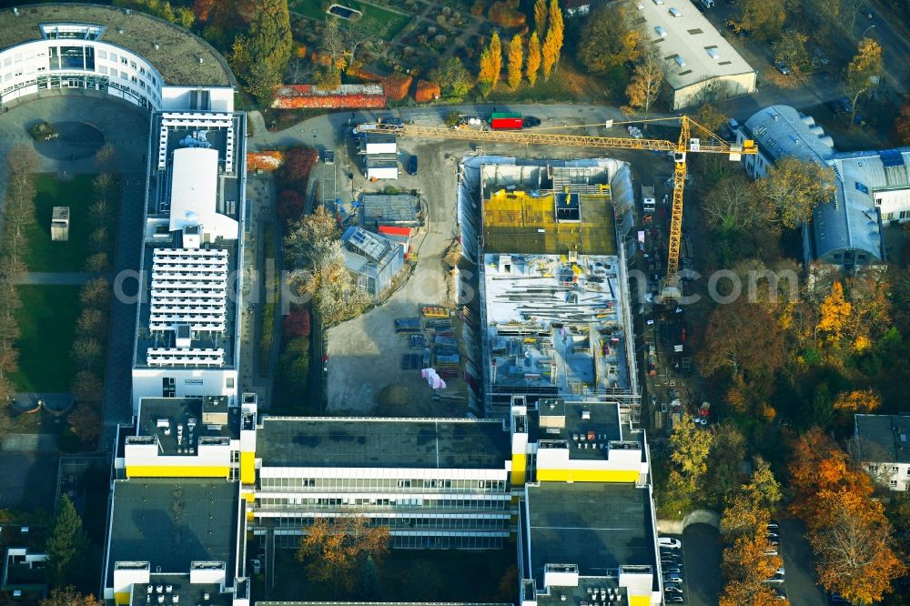 Aerial image Berlin - Campus university area with new construction site of Forschungsneubau SupraFAB of Freien Universitaet in Berlin, Germany