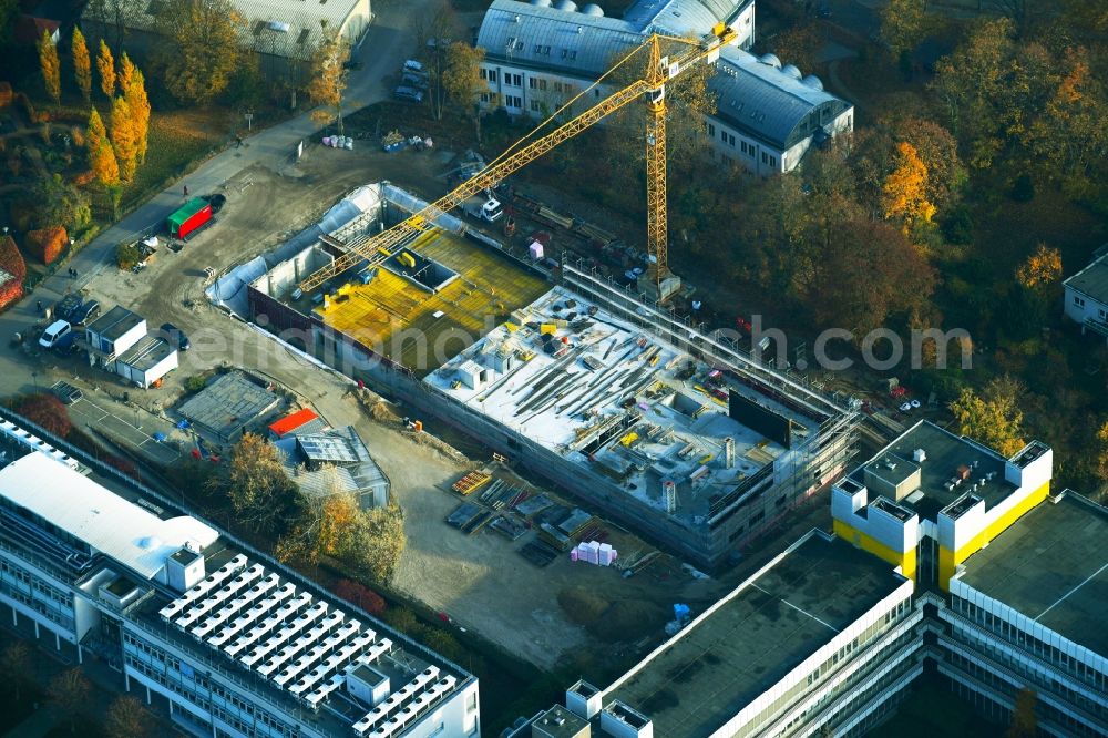 Aerial image Berlin - Campus university area with new construction site of Forschungsneubau SupraFAB of Freien Universitaet in Berlin, Germany