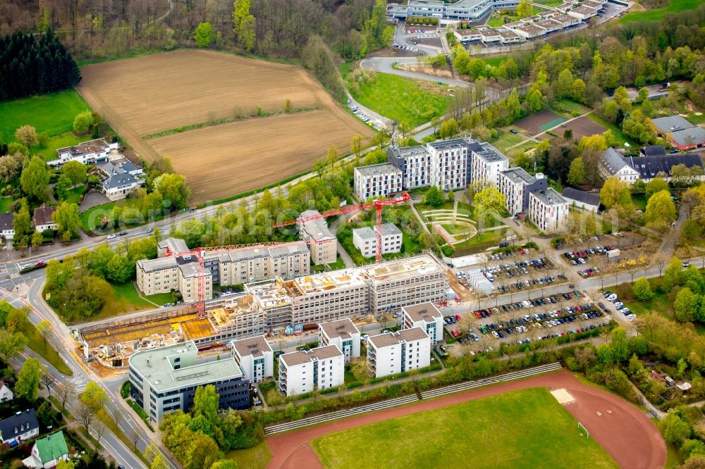 Bielefeld from above - Campus university area with new construction site Innovationszentrum on Morgenbreede in the district Schildesche in Bielefeld in the state North Rhine-Westphalia