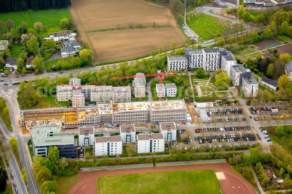 Aerial image Bielefeld - Campus university area with new construction site Innovationszentrum on Morgenbreede in the district Schildesche in Bielefeld in the state North Rhine-Westphalia