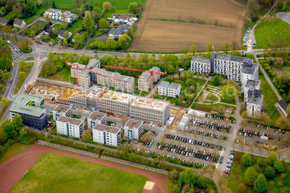 Aerial photograph Bielefeld - Campus university area with new construction site Innovationszentrum on Morgenbreede in the district Schildesche in Bielefeld in the state North Rhine-Westphalia