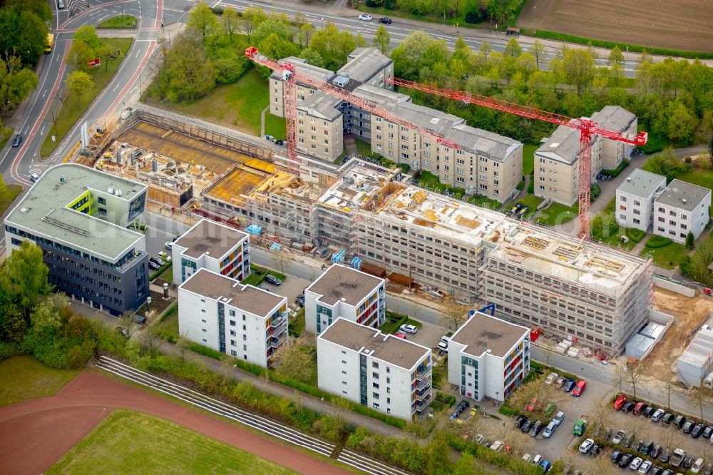 Bielefeld from above - Campus university area with new construction site Innovationszentrum on Morgenbreede in the district Schildesche in Bielefeld in the state North Rhine-Westphalia