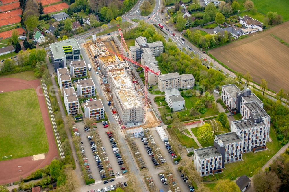 Bielefeld from the bird's eye view: Campus university area with new construction site Innovationszentrum on Morgenbreede in the district Schildesche in Bielefeld in the state North Rhine-Westphalia