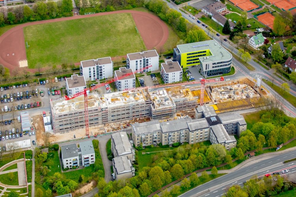 Bielefeld from the bird's eye view: Campus university area with new construction site Innovationszentrum on Morgenbreede in the district Schildesche in Bielefeld in the state North Rhine-Westphalia