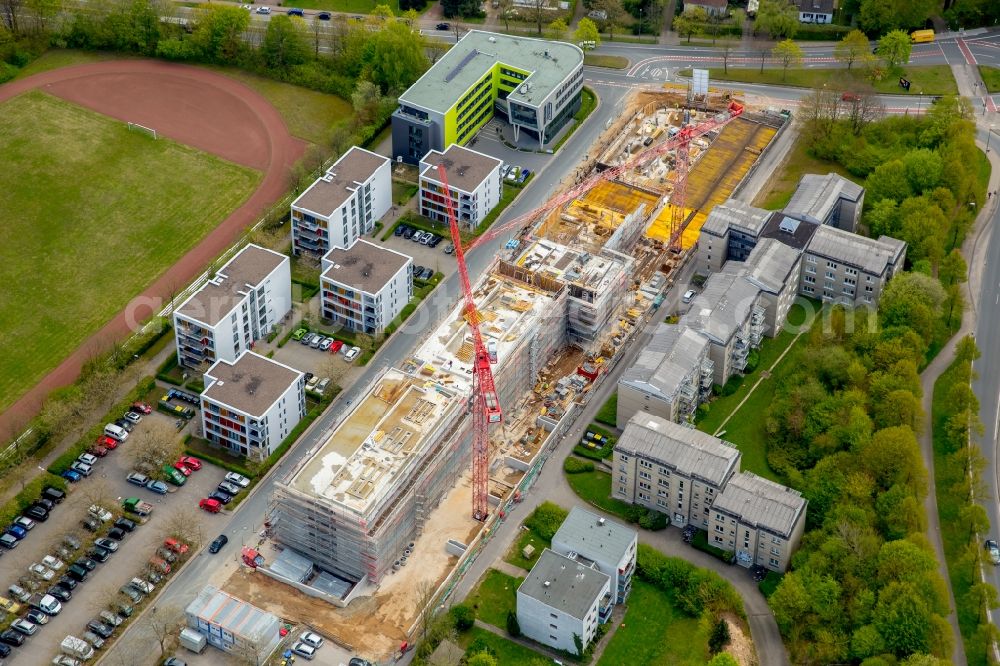 Aerial photograph Bielefeld - Campus university area with new construction site Innovationszentrum on Morgenbreede in the district Schildesche in Bielefeld in the state North Rhine-Westphalia