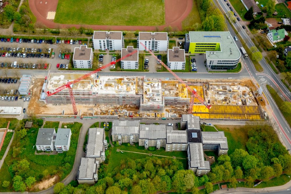 Bielefeld from above - Campus university area with new construction site Innovationszentrum on Morgenbreede in the district Schildesche in Bielefeld in the state North Rhine-Westphalia