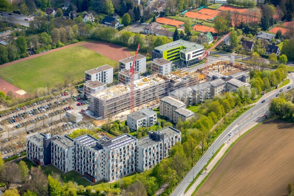 Aerial image Bielefeld - Campus university area with new construction site Innovationszentrum on Morgenbreede in the district Schildesche in Bielefeld in the state North Rhine-Westphalia