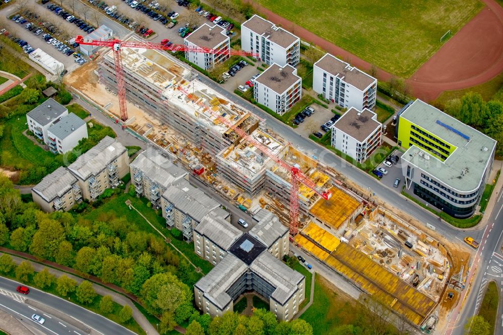 Aerial photograph Bielefeld - Campus university area with new construction site Innovationszentrum on Morgenbreede in the district Schildesche in Bielefeld in the state North Rhine-Westphalia