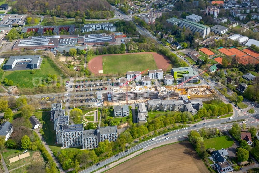 Bielefeld from the bird's eye view: Campus university area with new construction site Innovationszentrum on Morgenbreede in the district Schildesche in Bielefeld in the state North Rhine-Westphalia