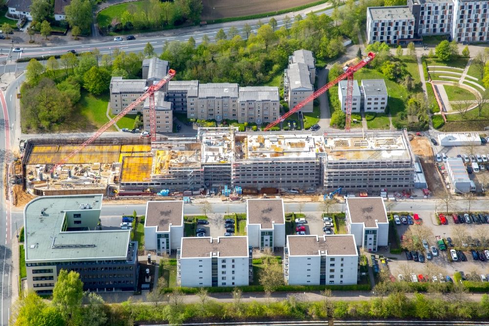 Aerial image Bielefeld - Campus university area with new construction site Innovationszentrum on Morgenbreede in the district Schildesche in Bielefeld in the state North Rhine-Westphalia