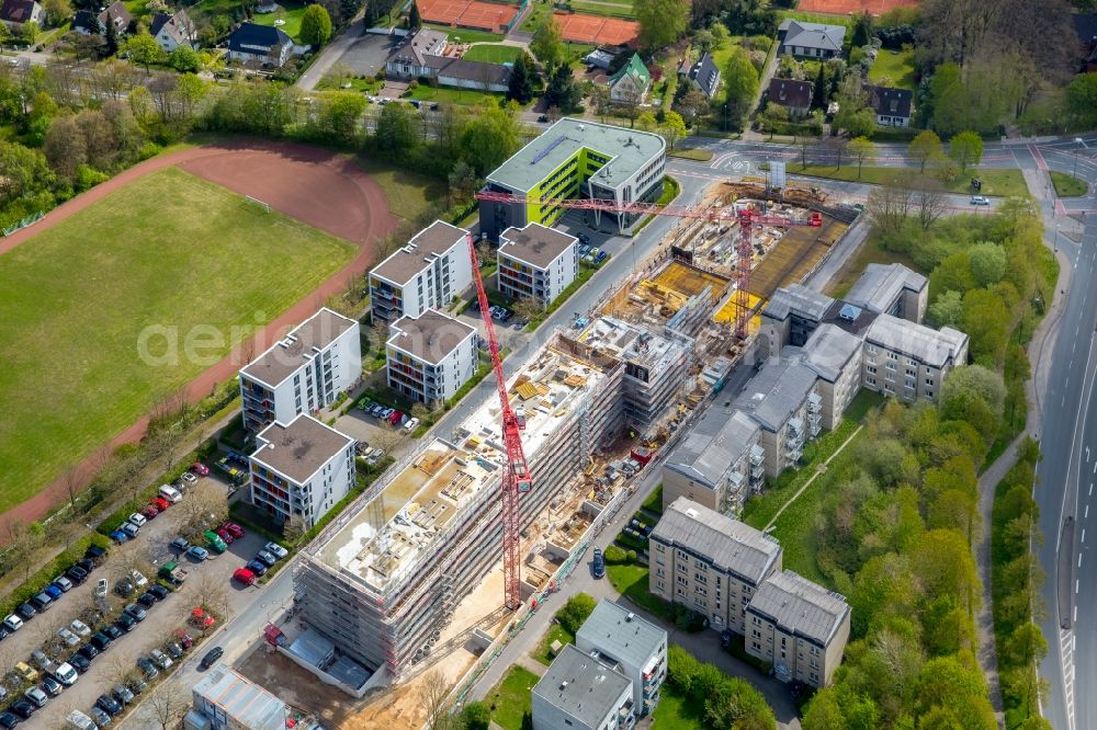 Bielefeld from the bird's eye view: Campus university area with new construction site Innovationszentrum on Morgenbreede in the district Schildesche in Bielefeld in the state North Rhine-Westphalia