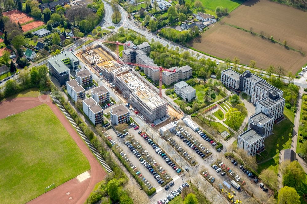 Aerial photograph Bielefeld - Campus university area with new construction site Innovationszentrum on Morgenbreede in the district Schildesche in Bielefeld in the state North Rhine-Westphalia