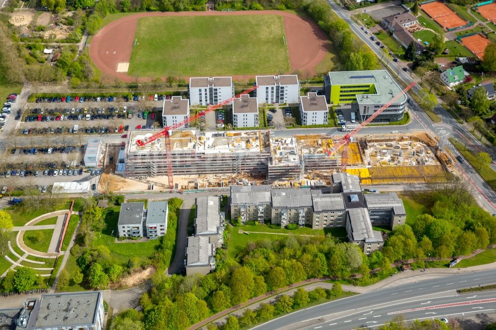 Bielefeld from the bird's eye view: Campus university area with new construction site Innovationszentrum on Morgenbreede in the district Schildesche in Bielefeld in the state North Rhine-Westphalia