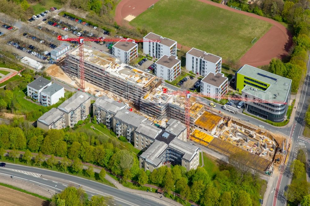 Aerial image Bielefeld - Campus university area with new construction site Innovationszentrum on Morgenbreede in the district Schildesche in Bielefeld in the state North Rhine-Westphalia