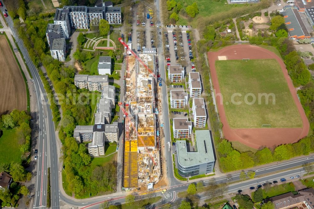 Bielefeld from above - Campus university area with new construction site Innovationszentrum on Morgenbreede in the district Schildesche in Bielefeld in the state North Rhine-Westphalia