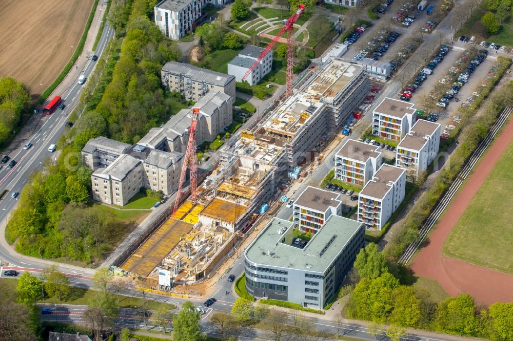 Aerial image Bielefeld - Campus university area with new construction site Innovationszentrum on Morgenbreede in the district Schildesche in Bielefeld in the state North Rhine-Westphalia