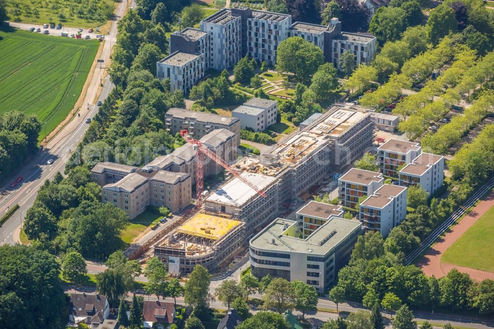 Aerial image Bielefeld - Campus university area with new construction site Innovationszentrum on Morgenbreede in the district Schildesche in Bielefeld in the state North Rhine-Westphalia