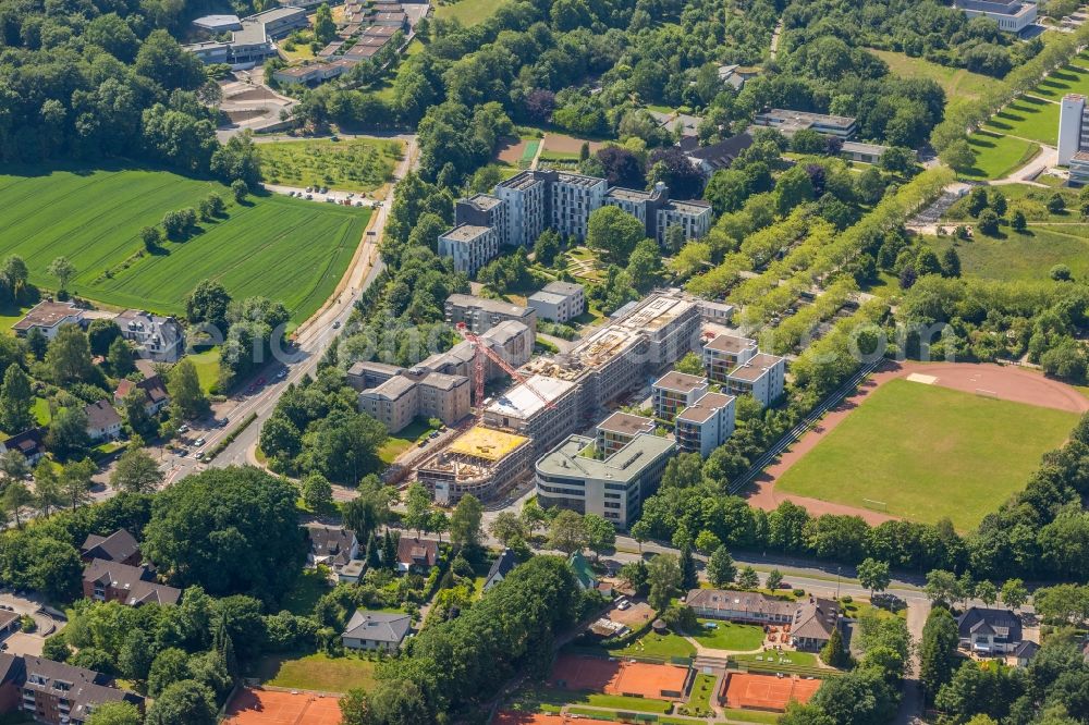 Aerial photograph Bielefeld - Campus university area with new construction site Innovationszentrum on Morgenbreede in the district Schildesche in Bielefeld in the state North Rhine-Westphalia