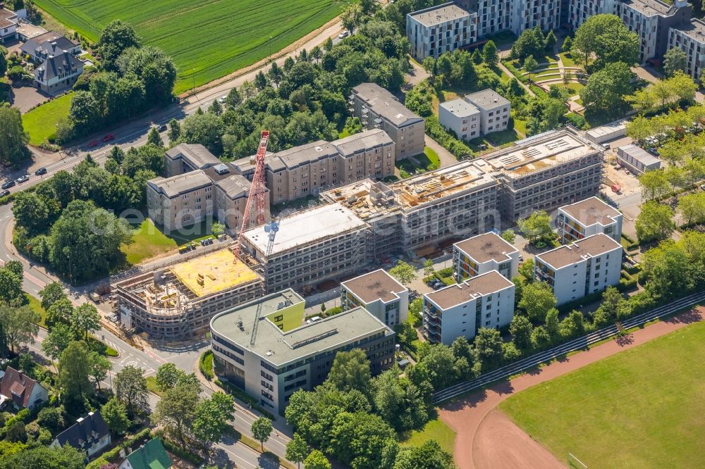 Bielefeld from the bird's eye view: Campus university area with new construction site Innovationszentrum on Morgenbreede in the district Schildesche in Bielefeld in the state North Rhine-Westphalia