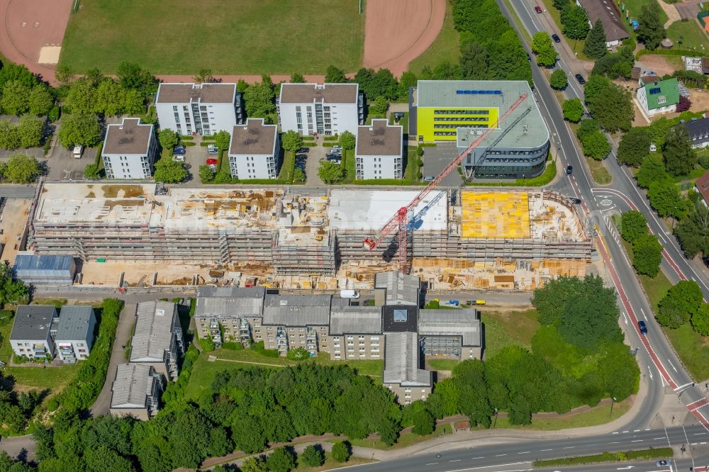 Aerial image Bielefeld - Campus university area with new construction site Innovationszentrum on Morgenbreede in the district Schildesche in Bielefeld in the state North Rhine-Westphalia