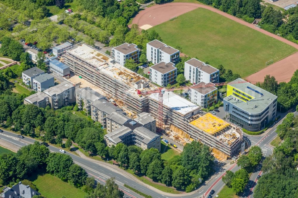 Bielefeld from the bird's eye view: Campus university area with new construction site Innovationszentrum on Morgenbreede in the district Schildesche in Bielefeld in the state North Rhine-Westphalia