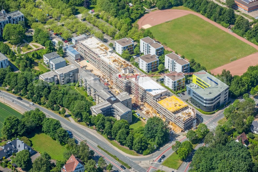 Aerial image Bielefeld - Campus university area with new construction site Innovationszentrum on Morgenbreede in the district Schildesche in Bielefeld in the state North Rhine-Westphalia