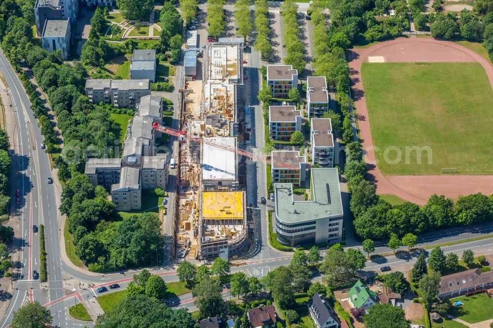 Aerial photograph Bielefeld - Campus university area with new construction site Innovationszentrum on Morgenbreede in the district Schildesche in Bielefeld in the state North Rhine-Westphalia