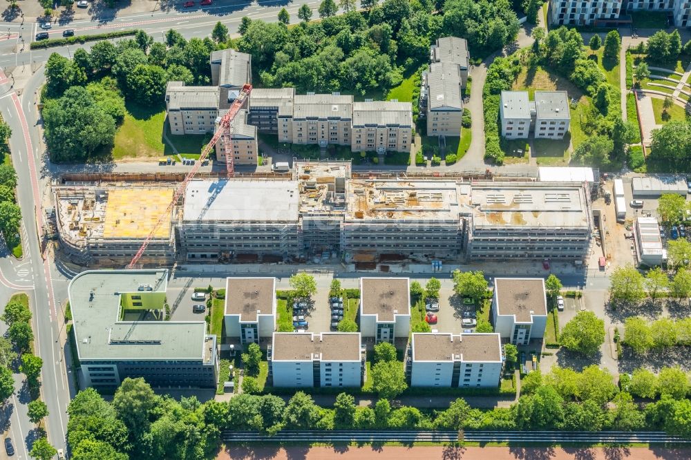 Bielefeld from above - Campus university area with new construction site Innovationszentrum on Morgenbreede in the district Schildesche in Bielefeld in the state North Rhine-Westphalia