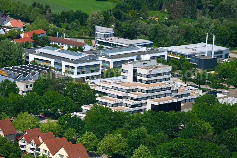 Lemgo from the bird's eye view: Campus University- area Technische Hochschule Ostwestfalen-Lippe Biotechnologie on street Liebigstrasse in the district Brake in Lemgo in the state North Rhine-Westphalia, Germany