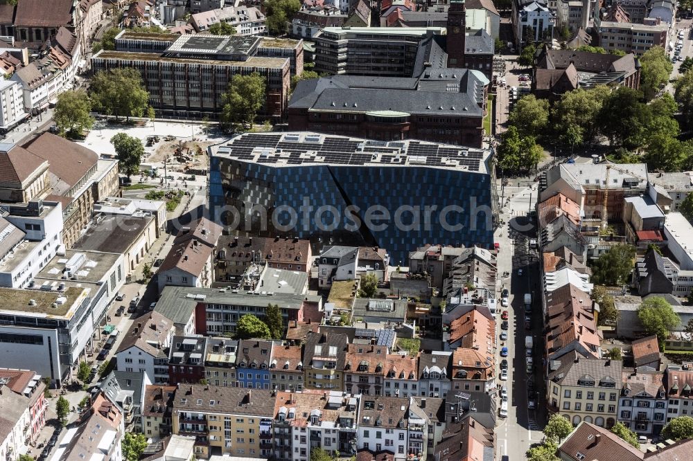 Freiburg im Breisgau from above - Campus University- area Universitaetsbibliothek in Freiburg im Breisgau in the state Baden-Wuerttemberg, Germany