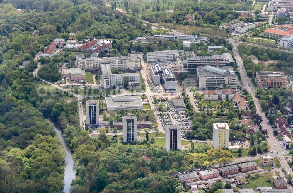 Halle (Saale) from the bird's eye view: Campus building of the university Weinberg in Halle (Saale) in the state Saxony-Anhalt