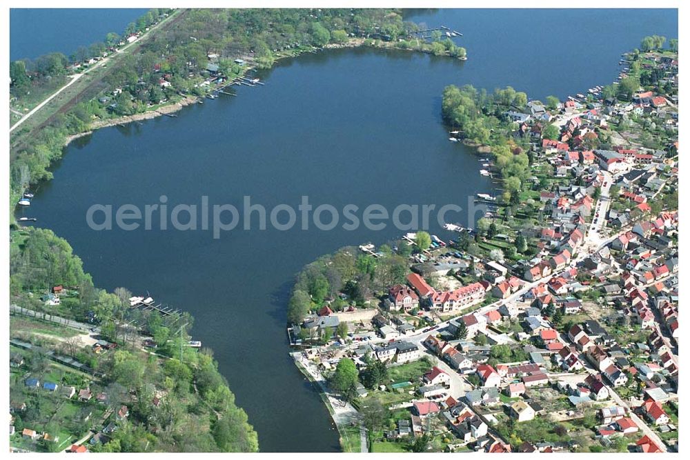 Aerial photograph Caputh - Ortsansicht von Caputh am Schielowsee/Templiner See