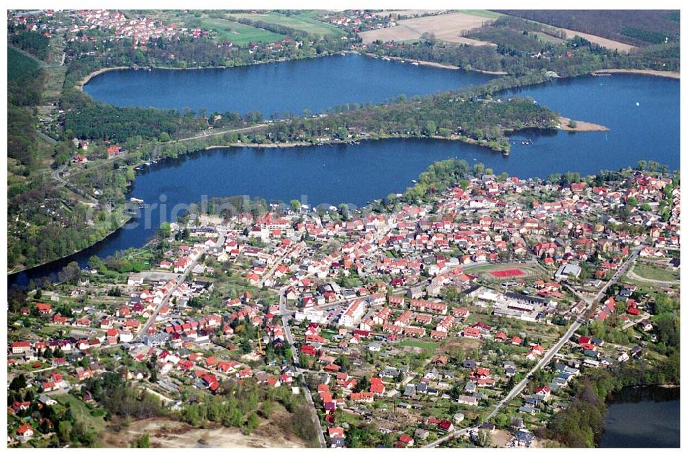 Caputh from above - Ortsansicht von Caputh am Schielowsee/Templiner See