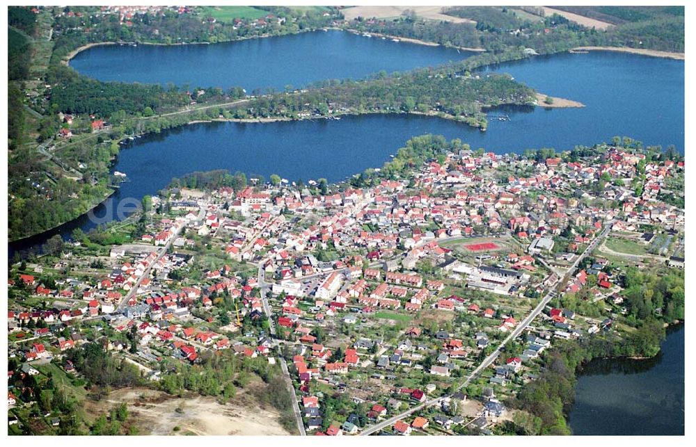 Caputh from the bird's eye view: Ortsansicht von Caputh am Schielowsee/Templiner See