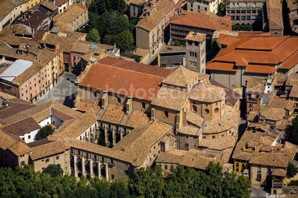 Aerial image Vic - Catedral de Sant Pere in the center of the city of Vic in Spain