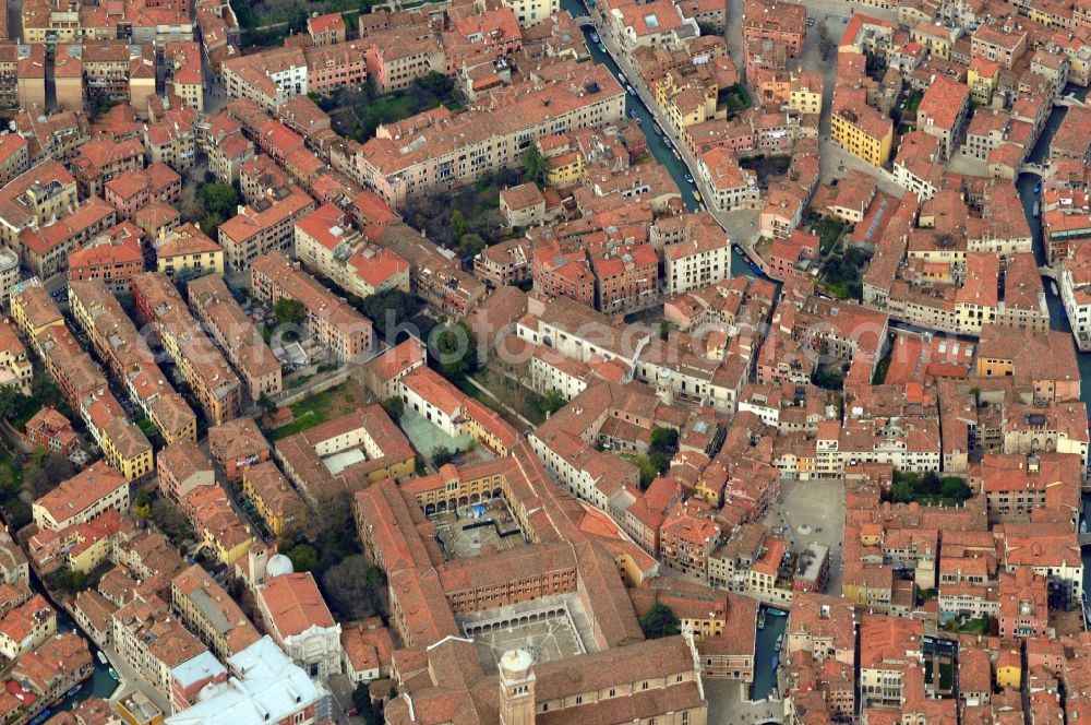 Aerial image Venedig - View of the Centro Storico in Venice in the homonymous province in Italy