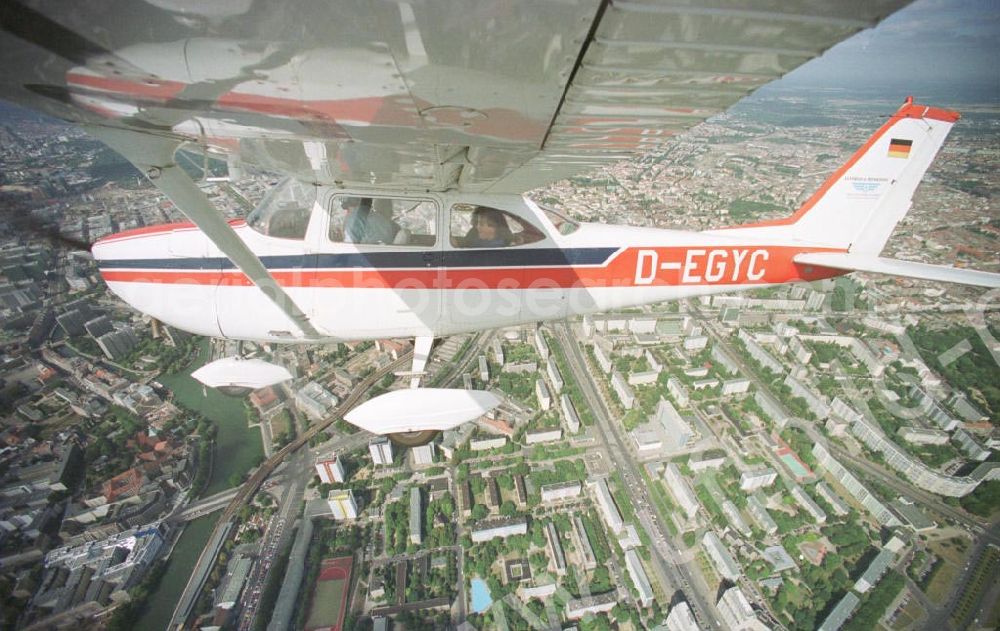 Aerial image Berlin - Cessna 172 bei einem Rundflug über Berlin.