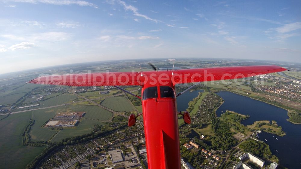 Magdeburg from above - Cessna 172 D-EGYC Agency euroluftbild.de when flying over the city in Magdeburg in Saxony-Anhalt