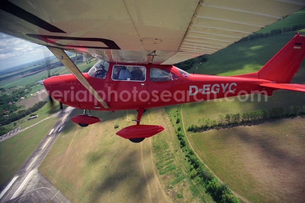 Neuhardenberg from the bird's eye view: Light aircraft Cessna 172 D-EGYC Agency euroluftbild.de in Neuhardenberg in the state Brandenburg, Germany