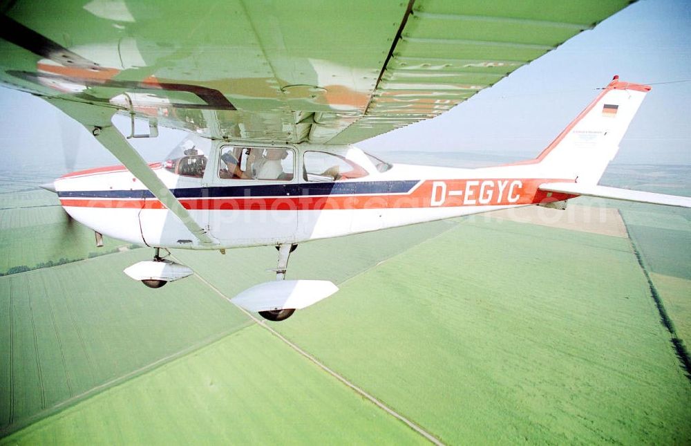 Brand / BRB from above - Cessna 172 D-EGYC bei einem Luftbildflug über dem Bereich Brand in Brandenburg