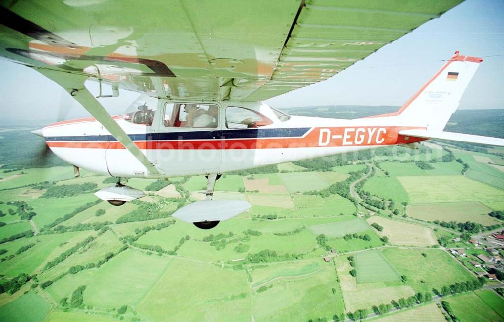 Aerial photograph Brand / BRB - Cessna 172 D-EGYC bei einem Luftbildflug über dem Bereich Brand in Brandenburg