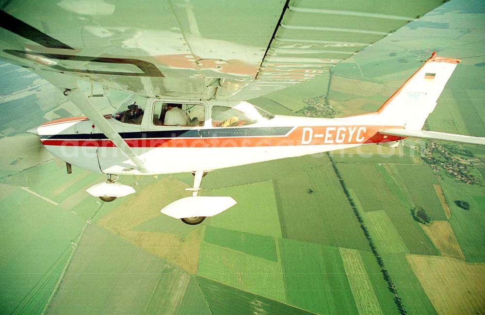 Aerial image Brand / BRB - Cessna 172 D-EGYC bei einem Luftbildflug über dem Bereich Brand in Brandenburg