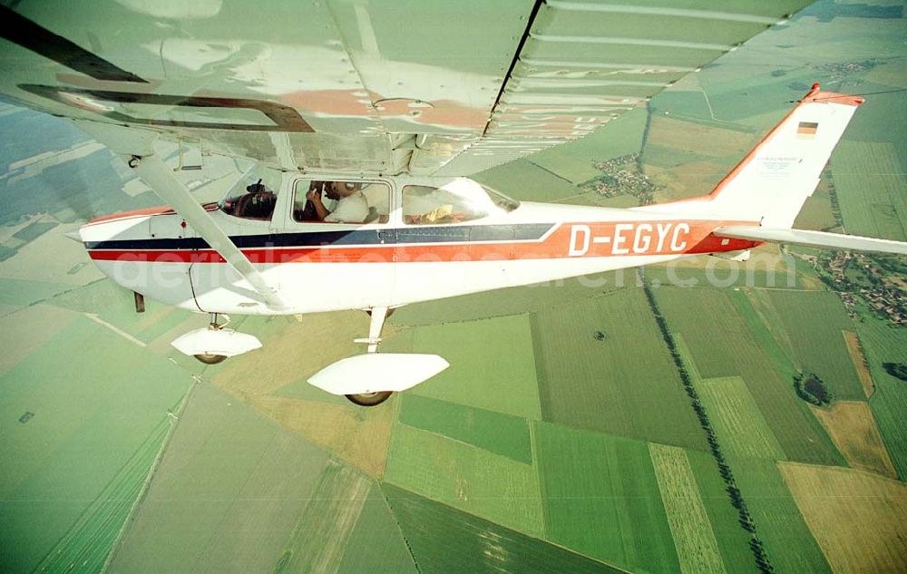 Aerial photograph Brand / BRB - Cessna 172 D-EGYC bei einem Luftbildflug über dem Bereich Brand in Brandenburg