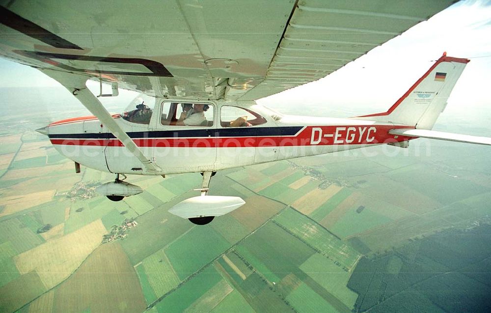 Aerial image Brand / BRB - Cessna 172 D-EGYC bei einem Luftbildflug über dem Bereich Brand in Brandenburg