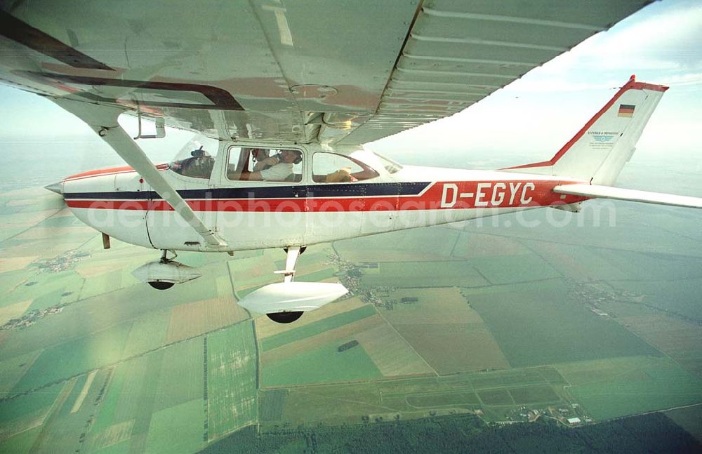 Aerial image Brand / BRB - Cessna 172 D-EGYC bei einem Luftbildflug über dem Bereich Brand in Brandenburg